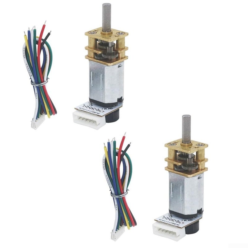 Dual Pack Lightweight 6V DC Encoded Motors 300RPM For GA12 N20 Hobby Projects - Image 1